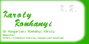 karoly romhanyi business card